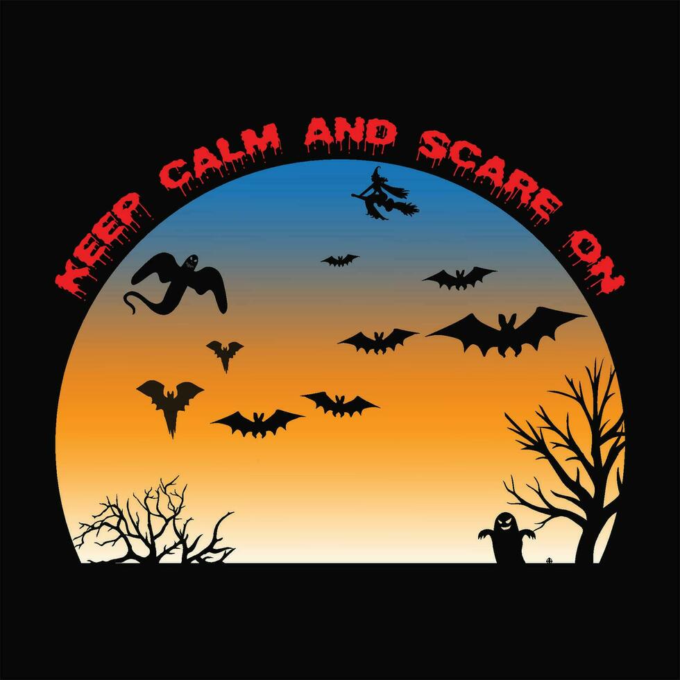 Keep calm and scare on 3 vector