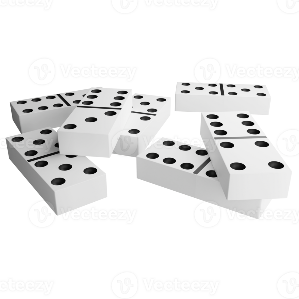 Stack of dominoes clipart flat design icon isolated on transparent background, 3D render entertainment and toy concept.png png