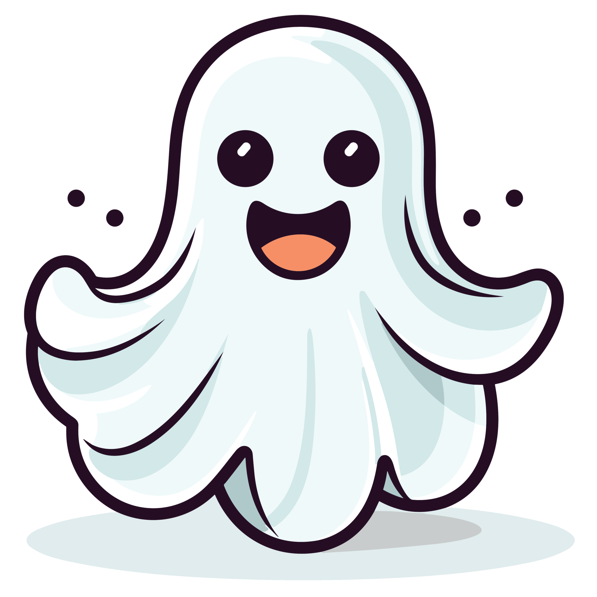 Beautiful Cute Halloween Ghost - Ai Generative 33061489 PNG