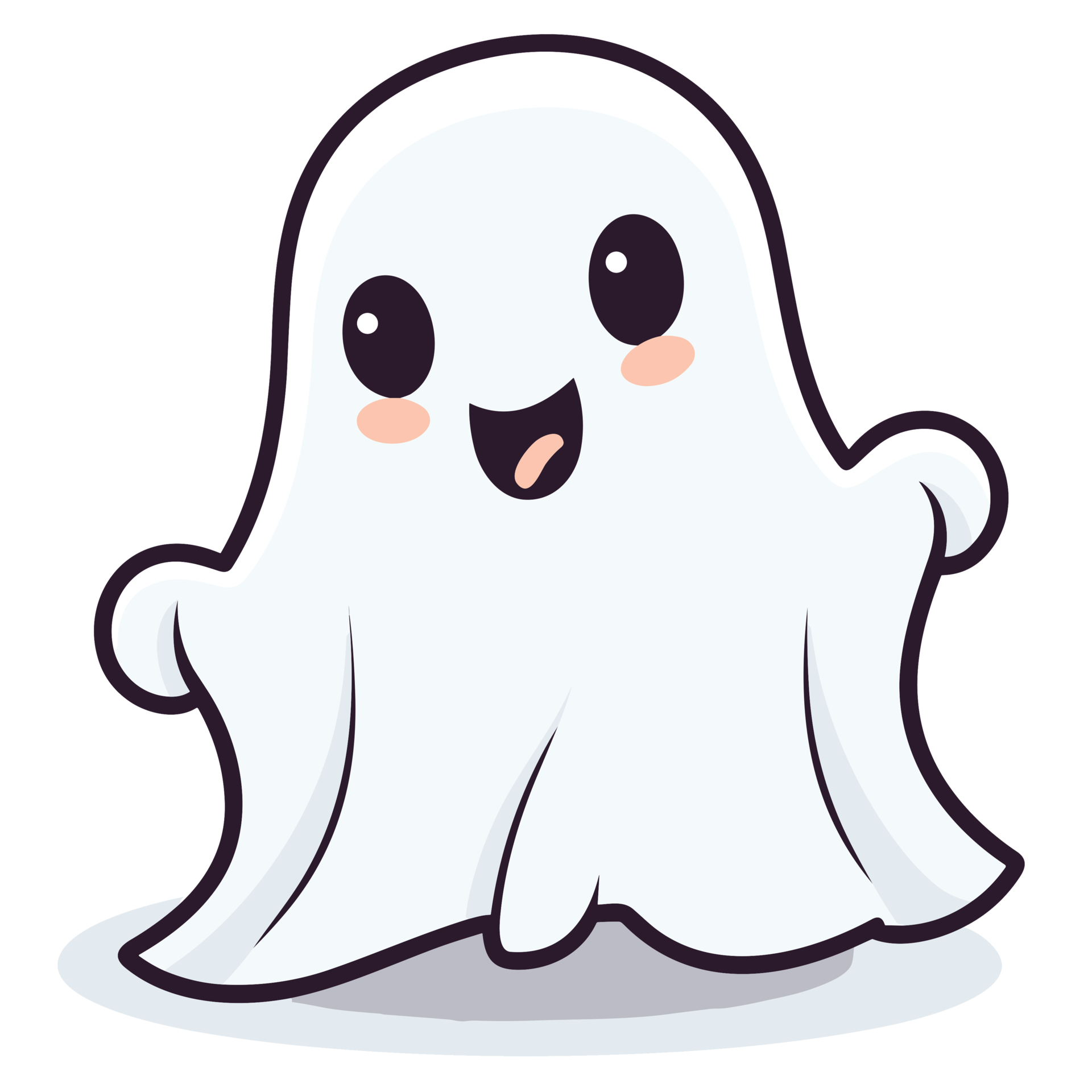 Beautiful Cute Halloween Ghost - Ai Generative 33061491 PNG