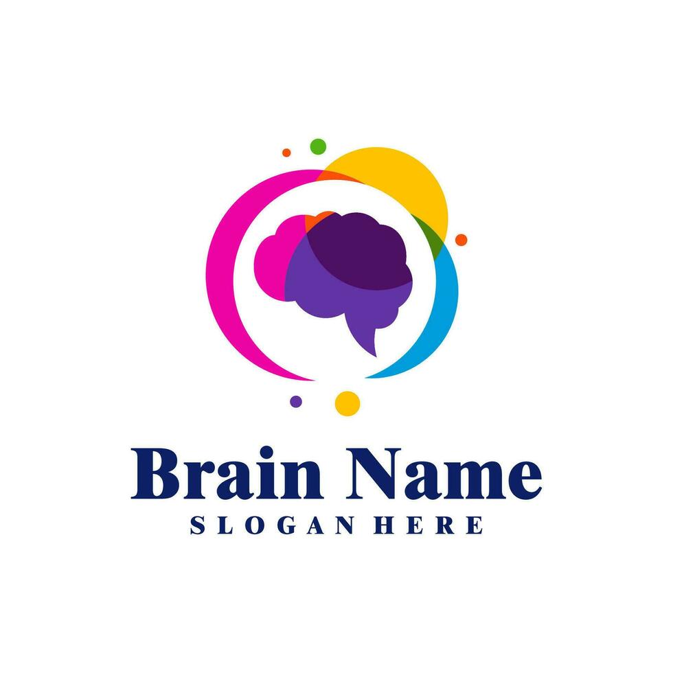 Colorful Brain logo design vector. Creative Brain logo concepts template vector