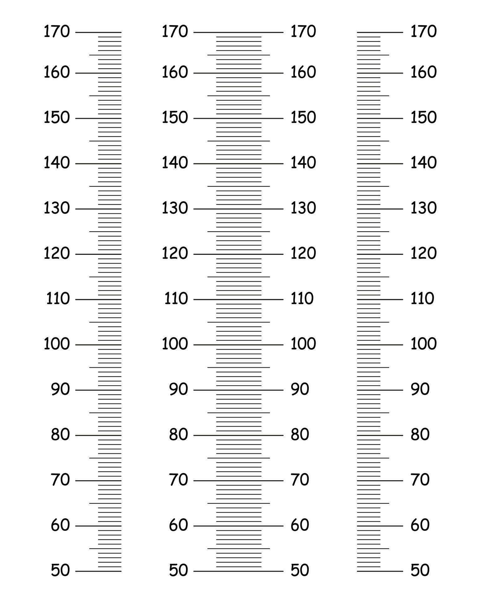 Kids height charts from 50 to 170 centimeters Templates set for wall Kids height charts from 50 to 170 centimeters Templates set for wall