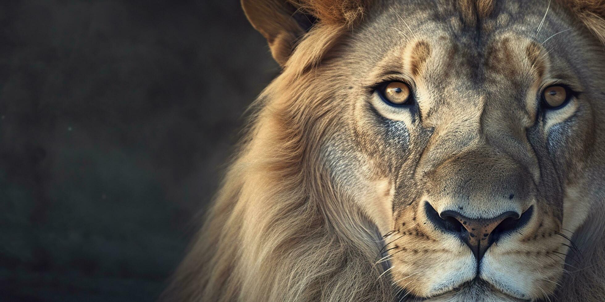 Close up of an African lion. Generative AI photo