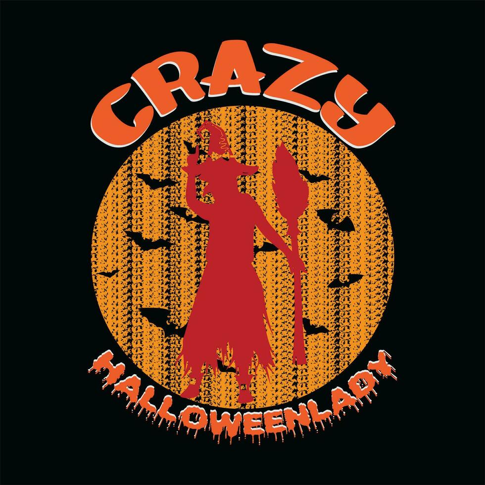 Crazy halloweenlady 1 vector