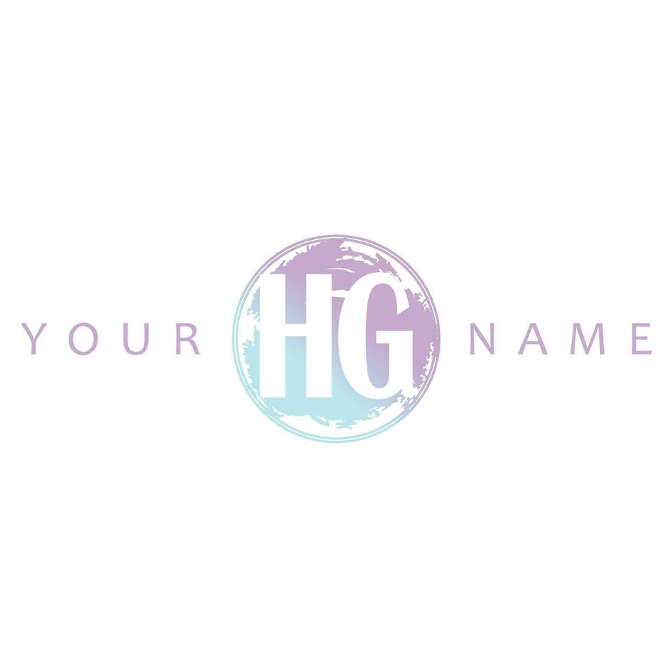HG Initial Logo Watercolor Vector Design