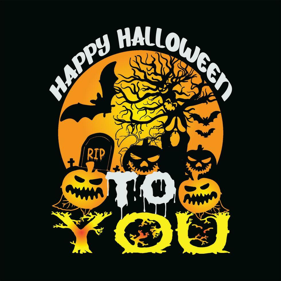 Happy halloween to you 3 vector