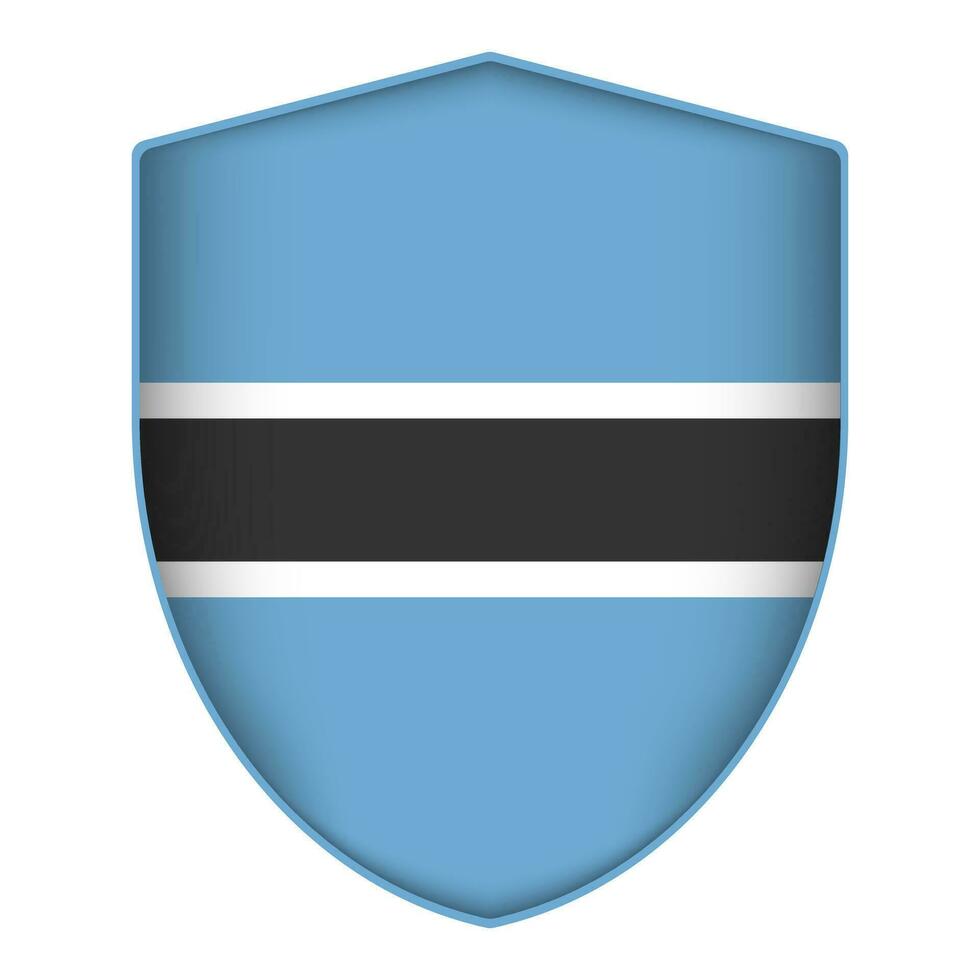 Botswana flag in shield shape. Vector illustration.