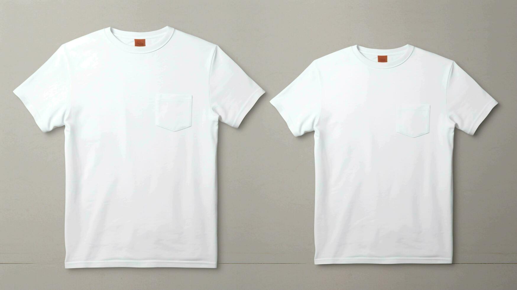 A T-shirt mockup with a front pocket detail, giving a classic and casual look, AI generated photo