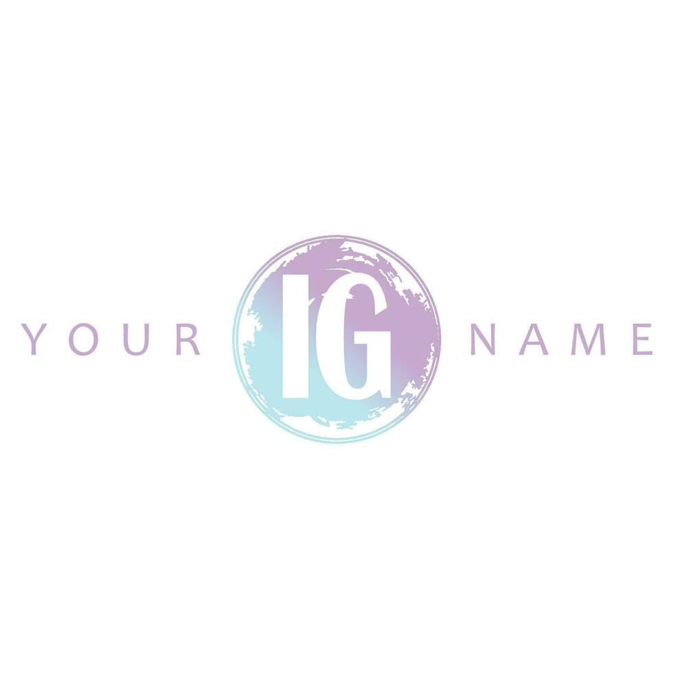 IG Initial Logo Watercolor Vector Design