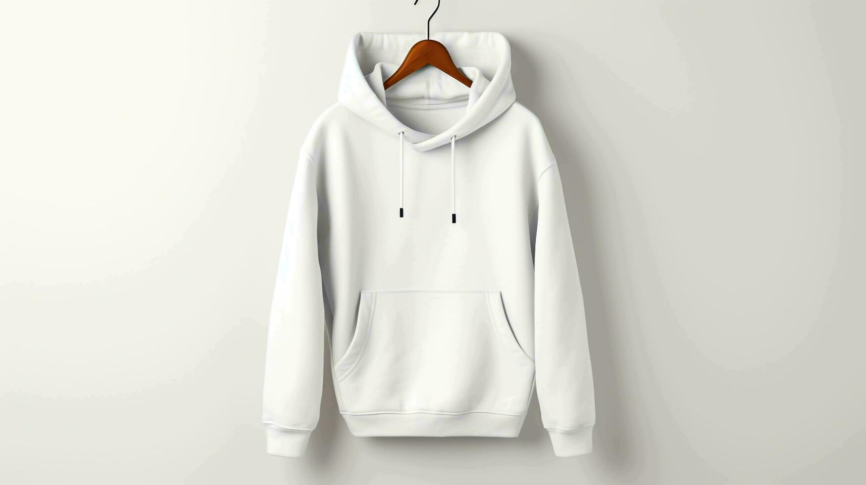 Blank white hoodie template on a white background ai generated