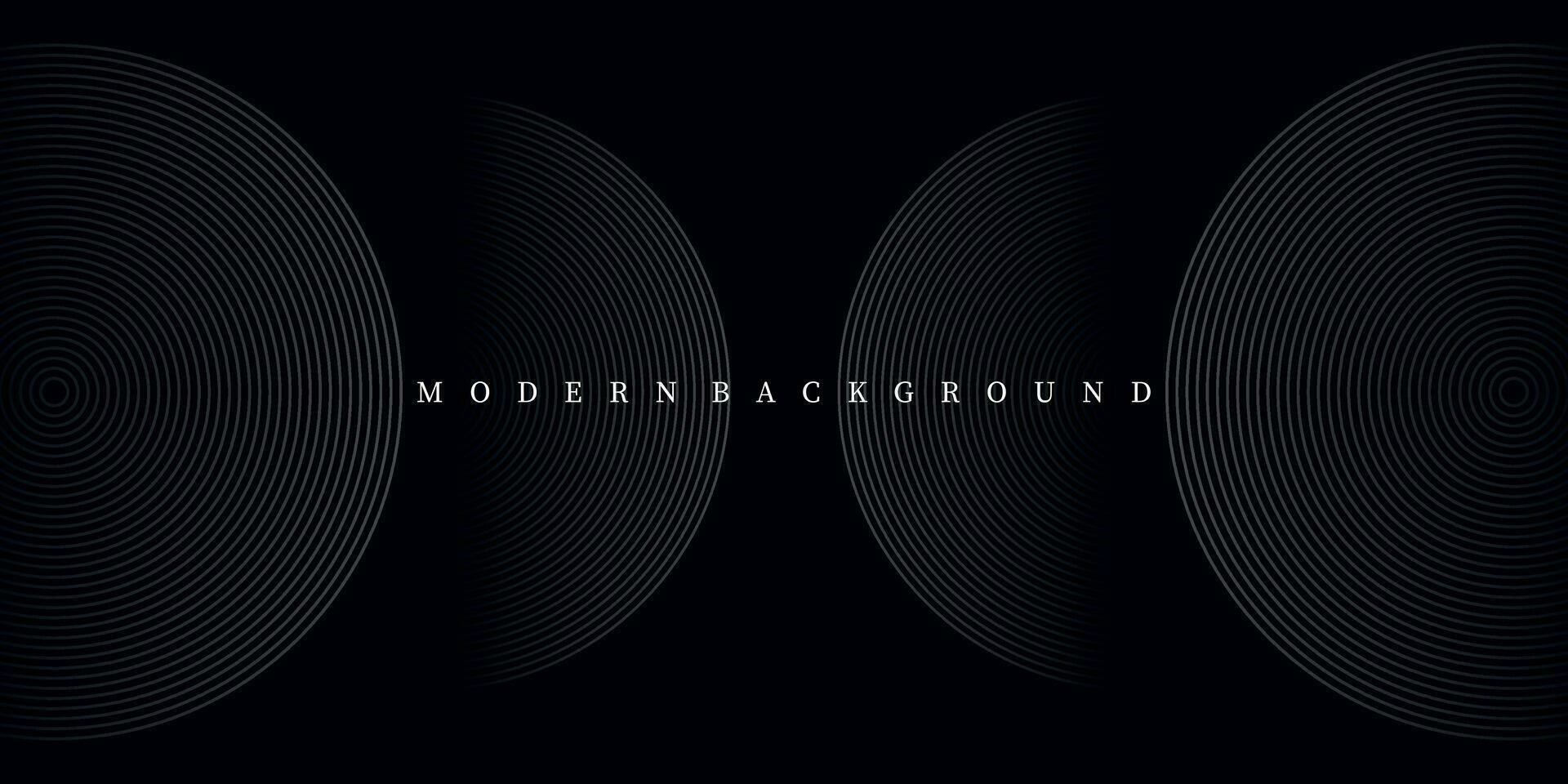 Futuristic abstract background. Geometric circle line design. Modern black line pattern background. Black background vector
