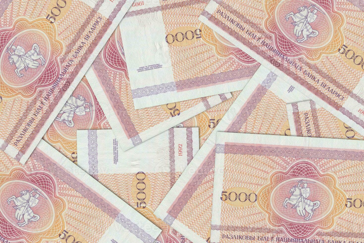 Belarusian banknotes. Close up money from Belarus. Belarusian ruble.3D render photo