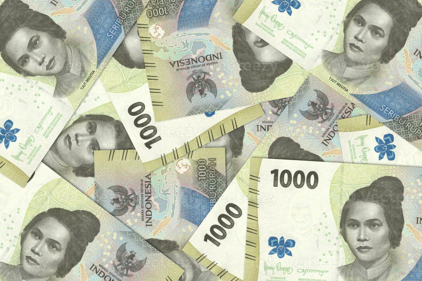 Indonesian banknotes. Close up money from Indonesia. Indonesian rupiah.3D render photo