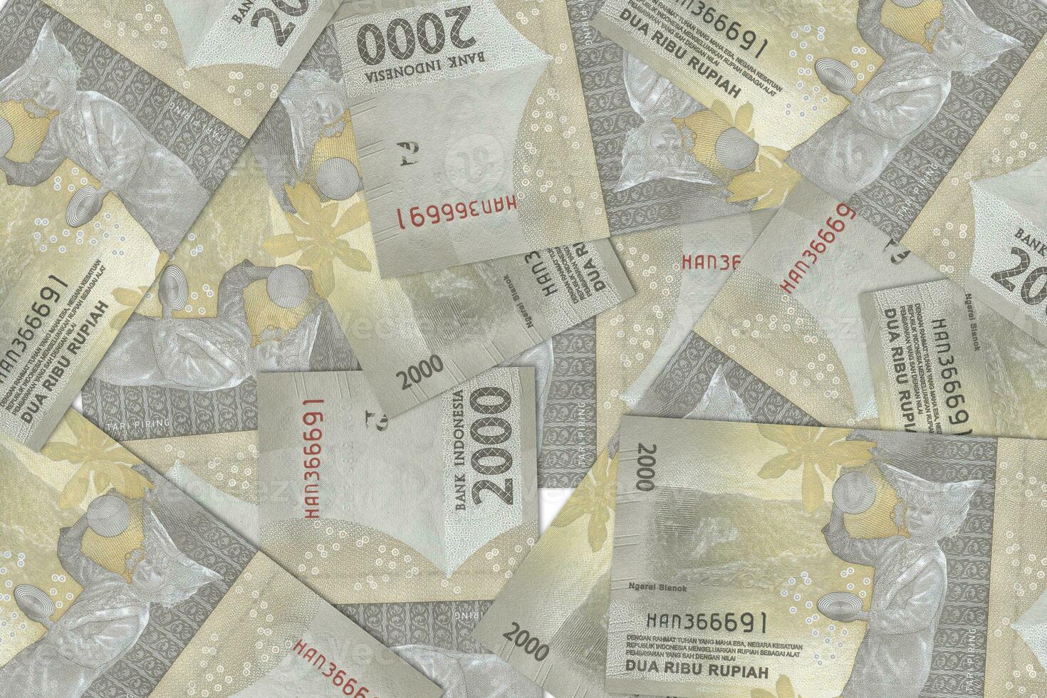 Indonesian banknotes. Close up money from Indonesia. Indonesian rupiah.3D render photo
