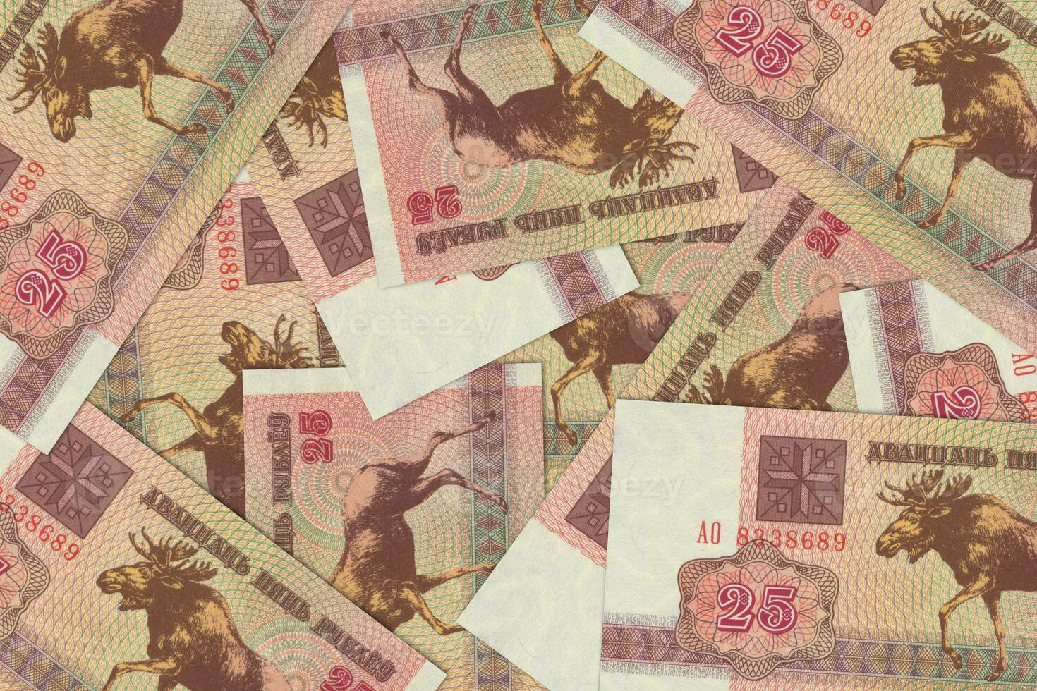 Belarusian banknotes. Close up money from Belarus. Belarusian ruble.3D render photo