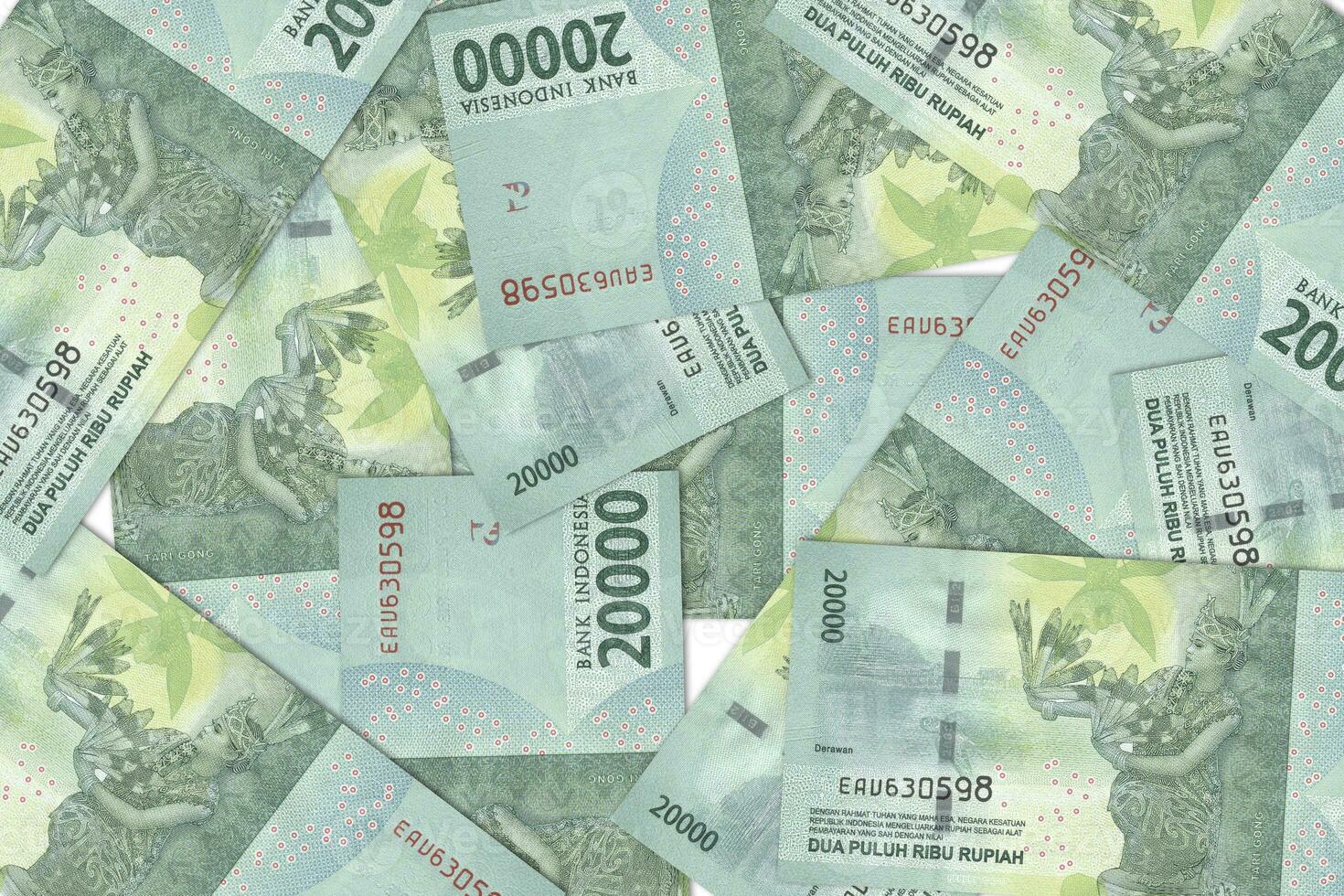 Indonesian banknotes. Close up money from Indonesia. Indonesian rupiah.3D render photo