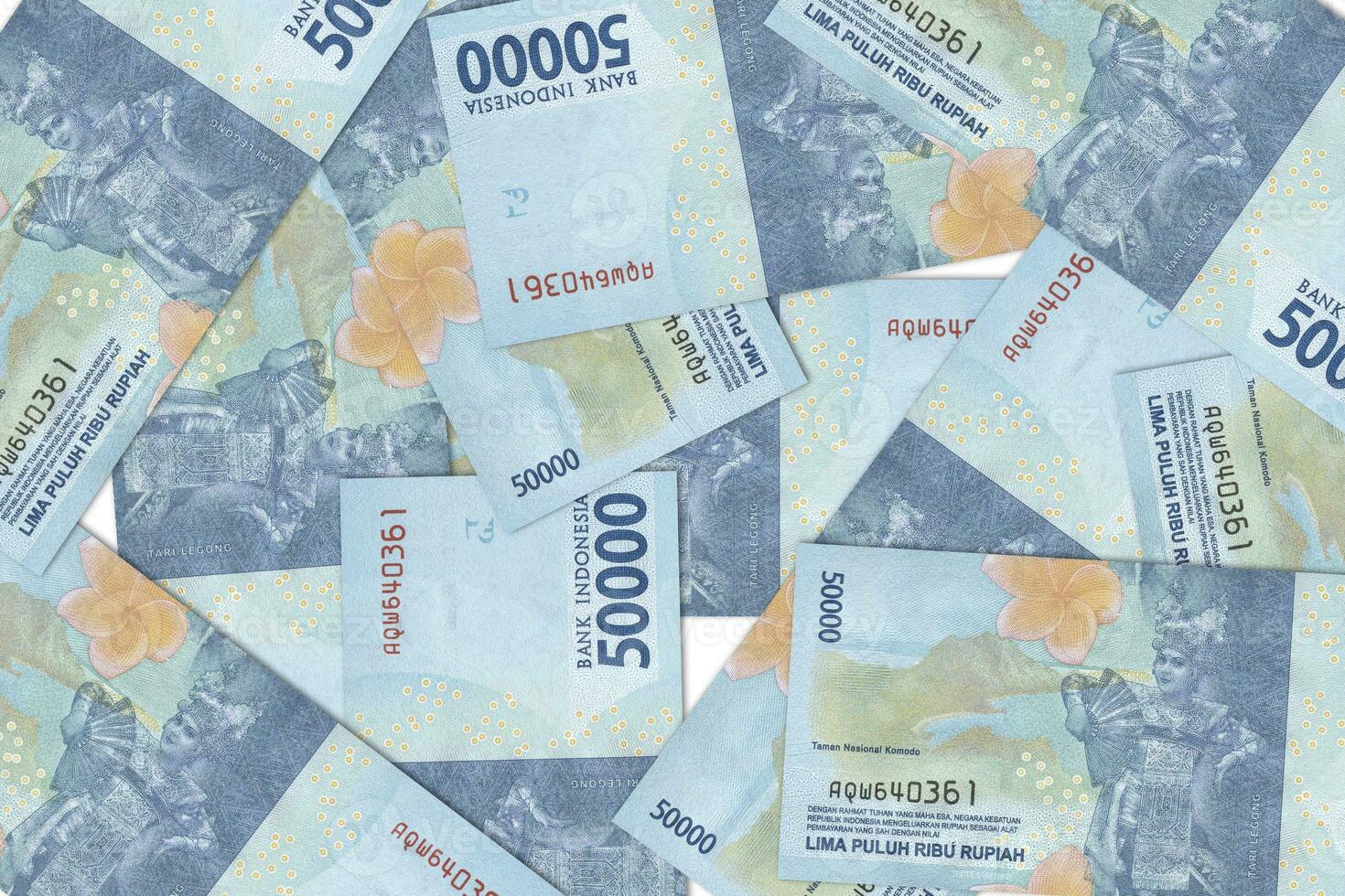 Indonesian banknotes. Close up money from Indonesia. Indonesian rupiah.3D render photo