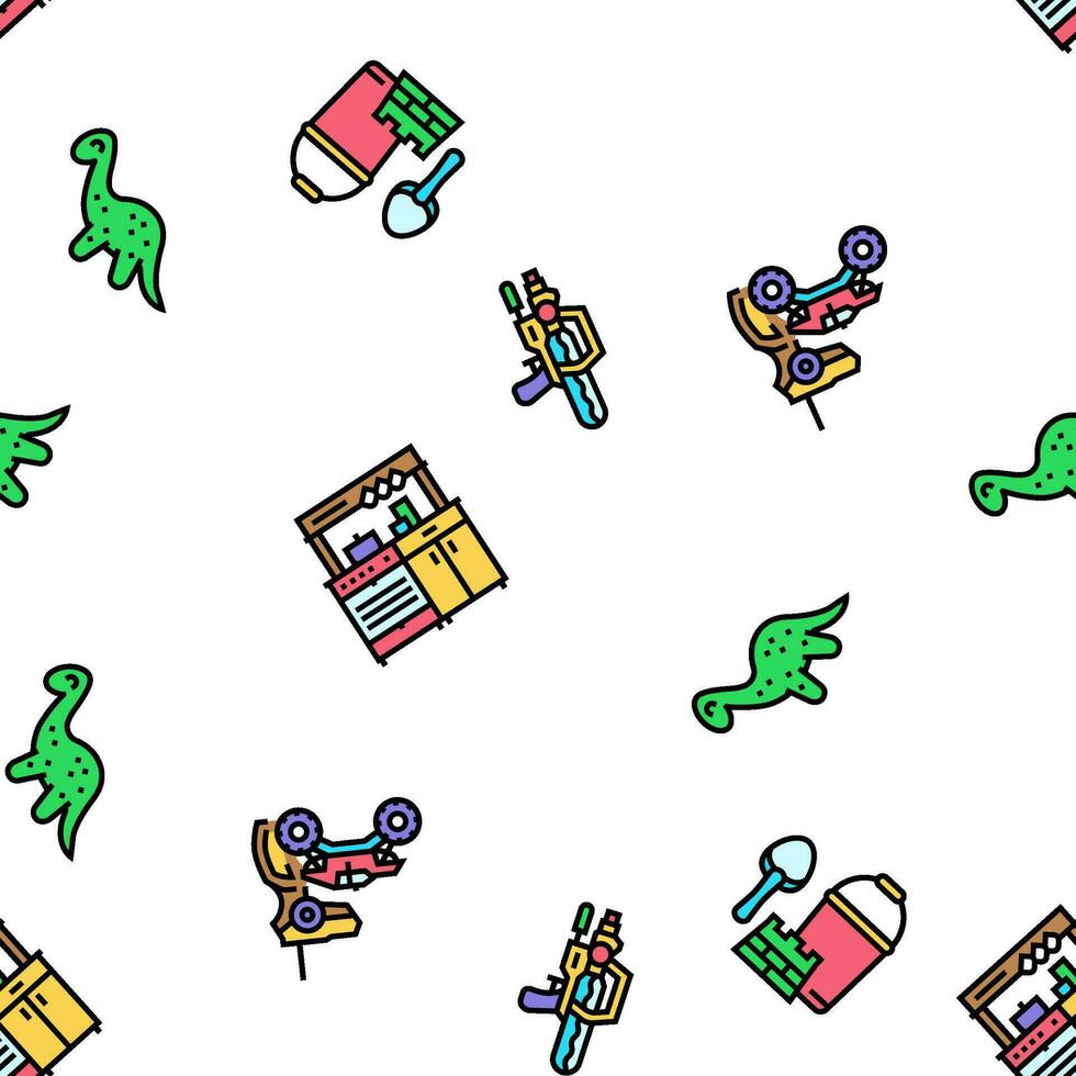 toy baby child game play vector seamless pattern