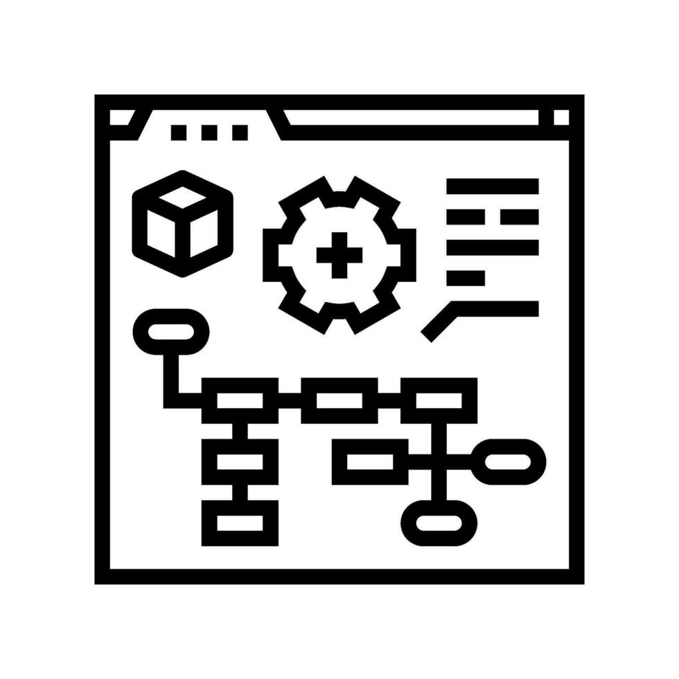 process modeling analyst line icon vector illustration