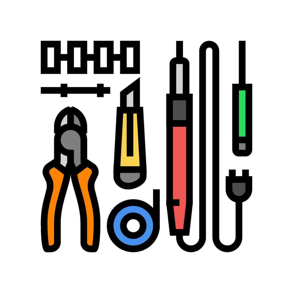 electronic tools electronics color icon vector illustration