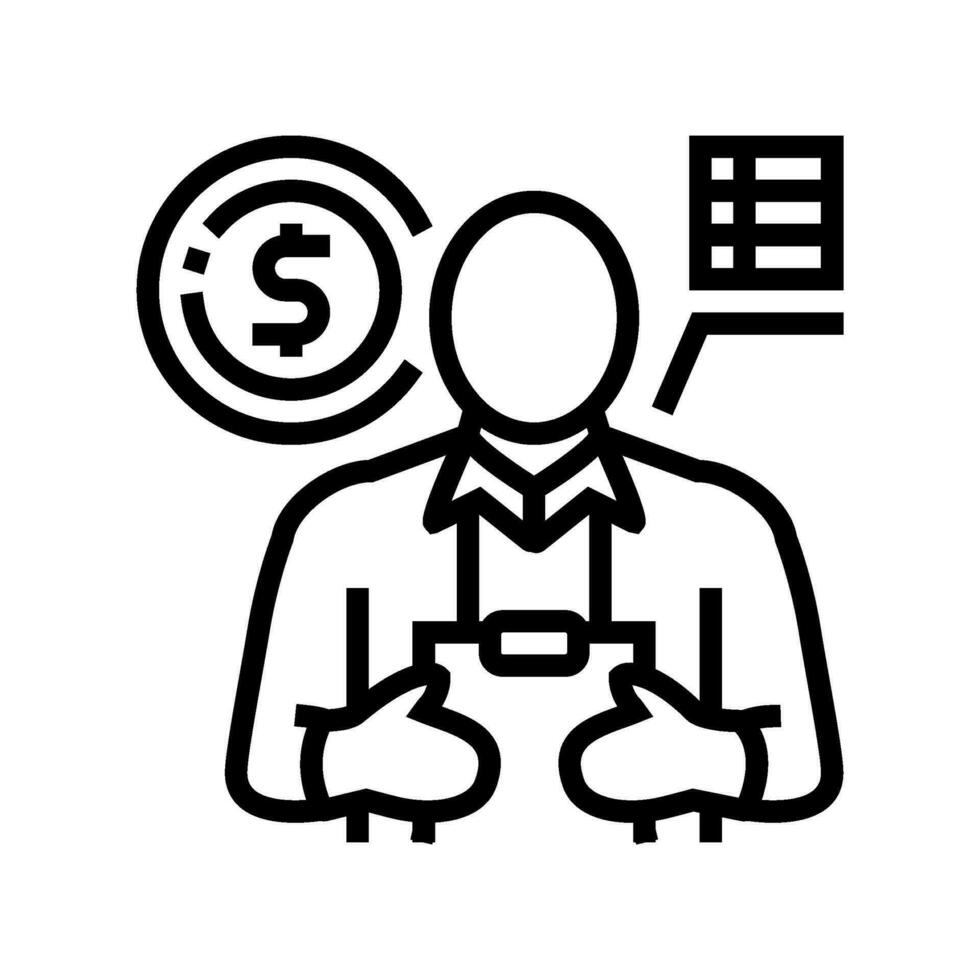 financial advisor line icon vector illustration