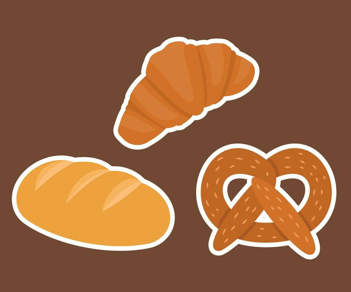 panadería tema icono sencillo vector letras. estético panadería un pan vector