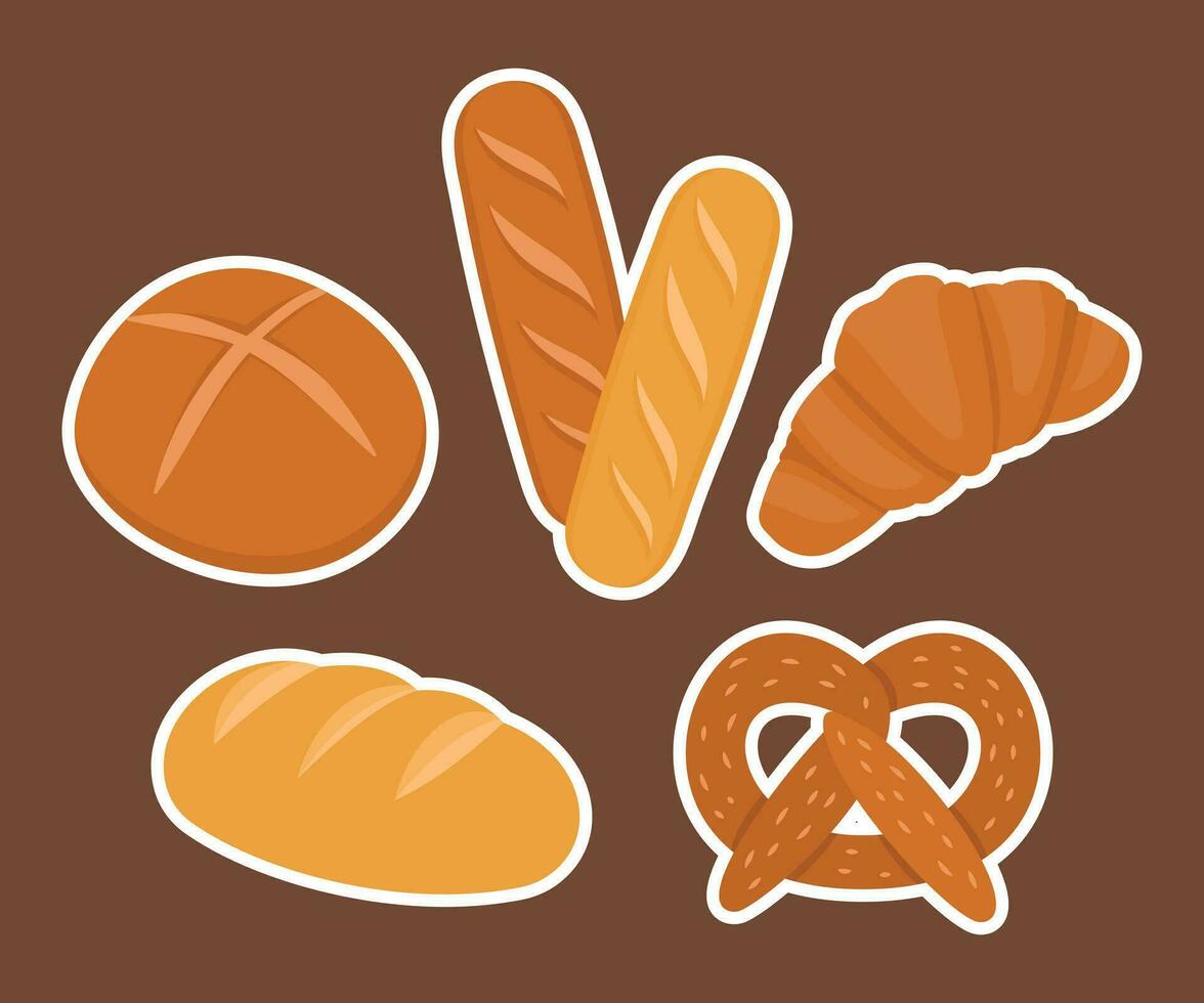 Bakery theme icon simple vector arts. Aesthetic bakery bread vector