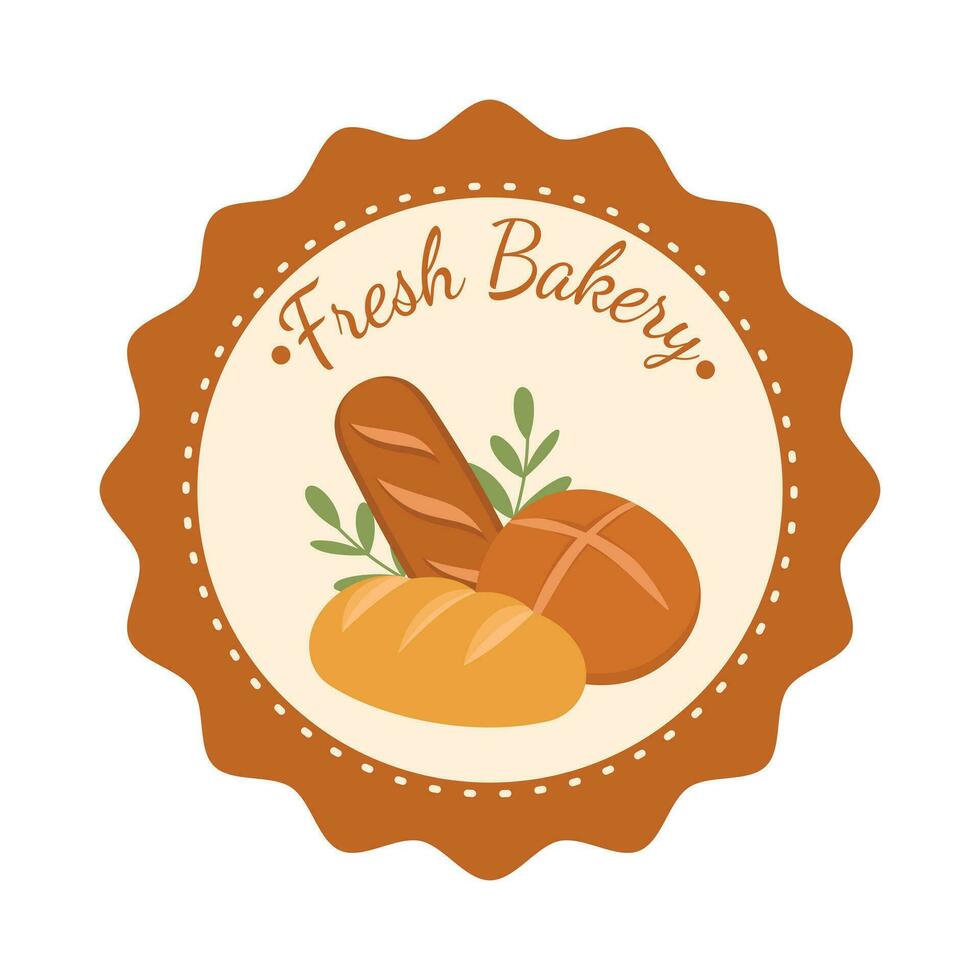 Bakery theme icon simple vector arts. Aesthetic bakery bread vector