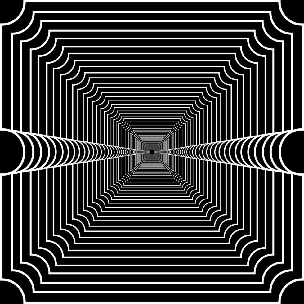 Visual of the Optical Illusion Created from Square Lines Composition, can use for Background, Decoration, Wallpaper, Tile, Carpet Pattern, Modern Motifs, Contemporary Ornate, or Graphic Design Element vector