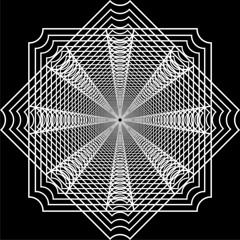 Visual of the Optical Illusion Created from Square Lines Composition, can use for Background, Decoration, Wallpaper, Tile, Carpet Pattern, Modern Motifs, Contemporary Ornate, or Graphic Design Element vector