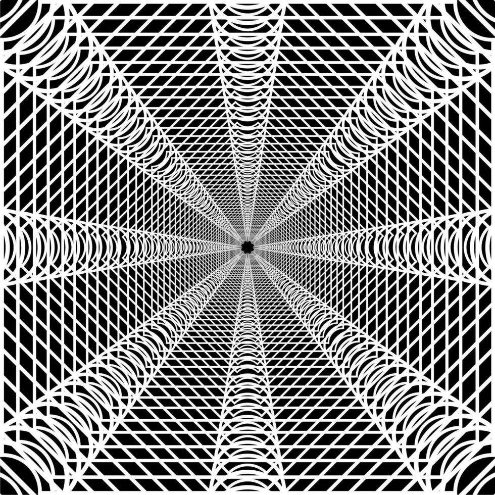 Visual of the Optical Illusion Created from Square Lines Composition, can use for Background, Decoration, Wallpaper, Tile, Carpet Pattern, Modern Motifs, Contemporary Ornate, or Graphic Design Element vector
