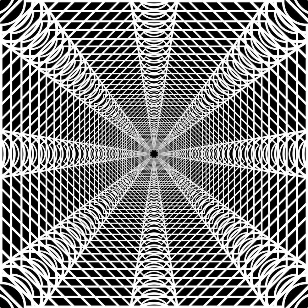 Visual of the Optical Illusion Created from Square Lines Composition, can use for Background, Decoration, Wallpaper, Tile, Carpet Pattern, Modern Motifs, Contemporary Ornate, or Graphic Design Element vector