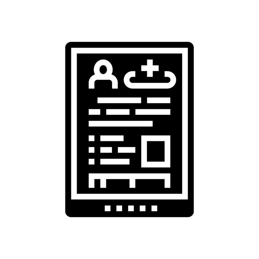 patient records glyph icon vector illustration