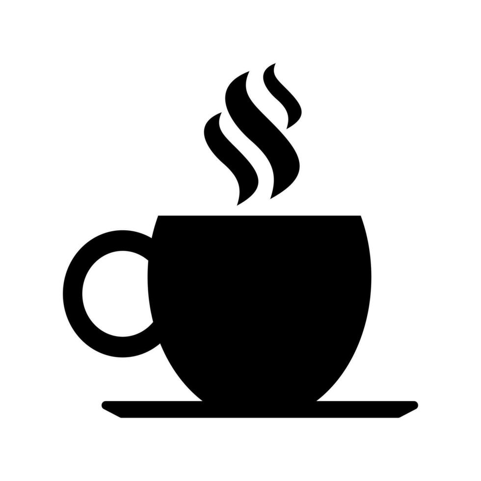 café taza icono. taza de café con vapor vector icono.