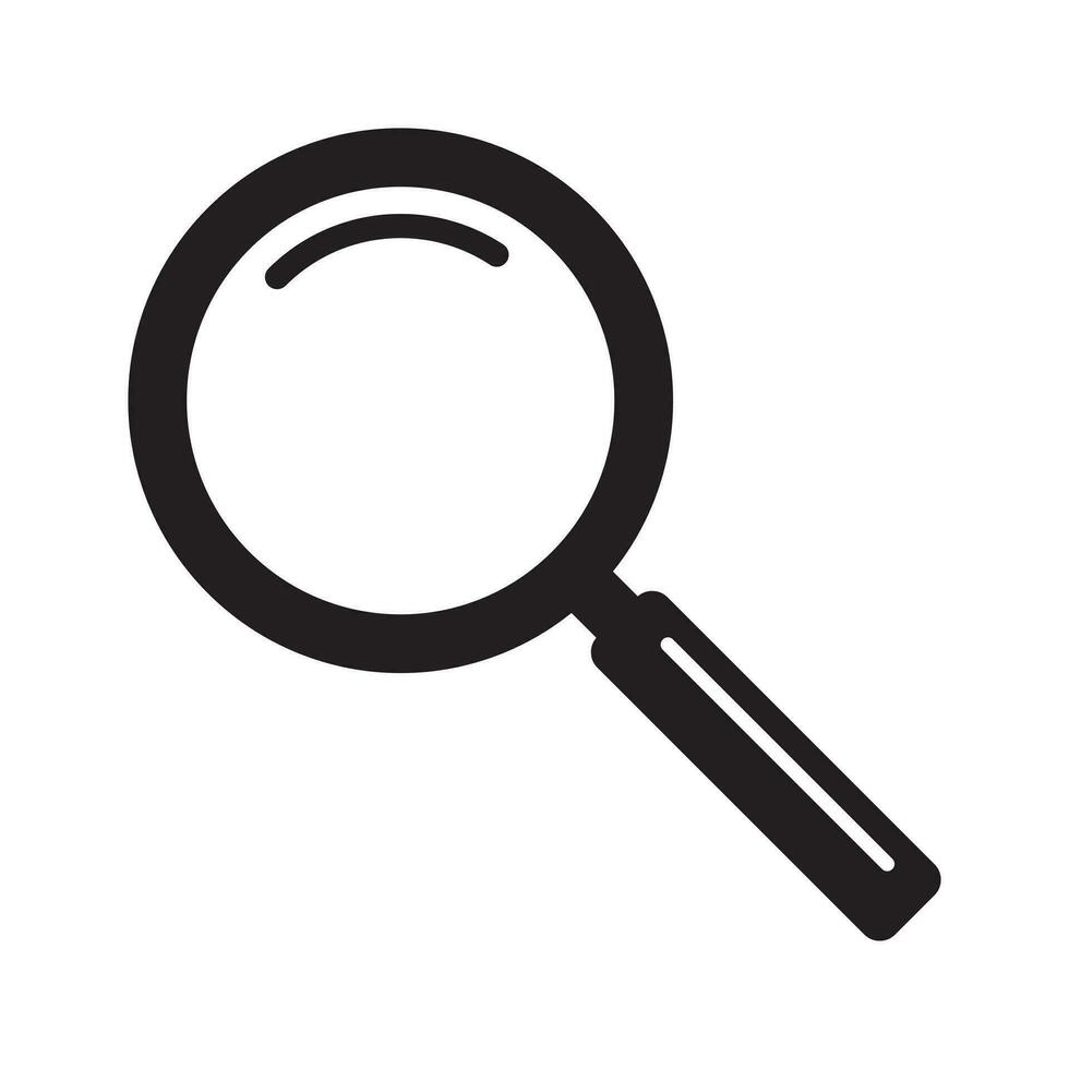 Magnifying glass icon, vector magnifier or loupe sign. Search icon.