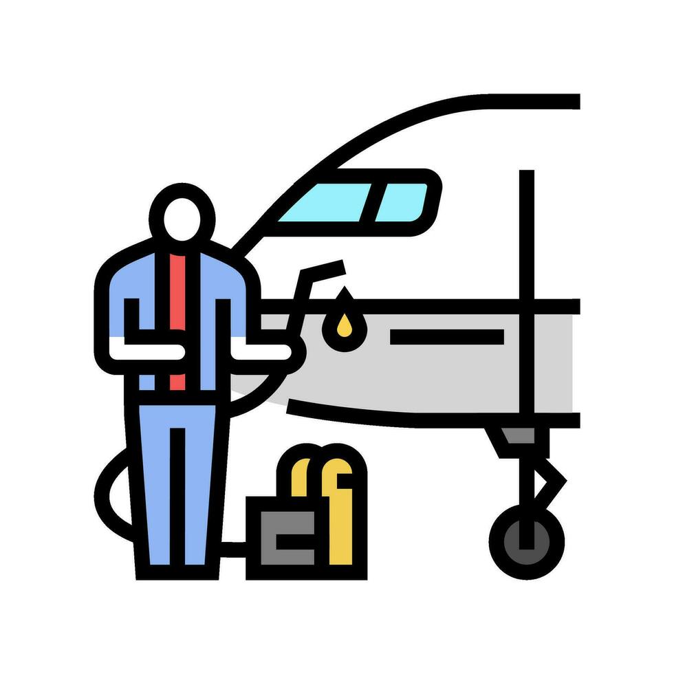 lubricación Servicio aeronave color icono vector ilustración