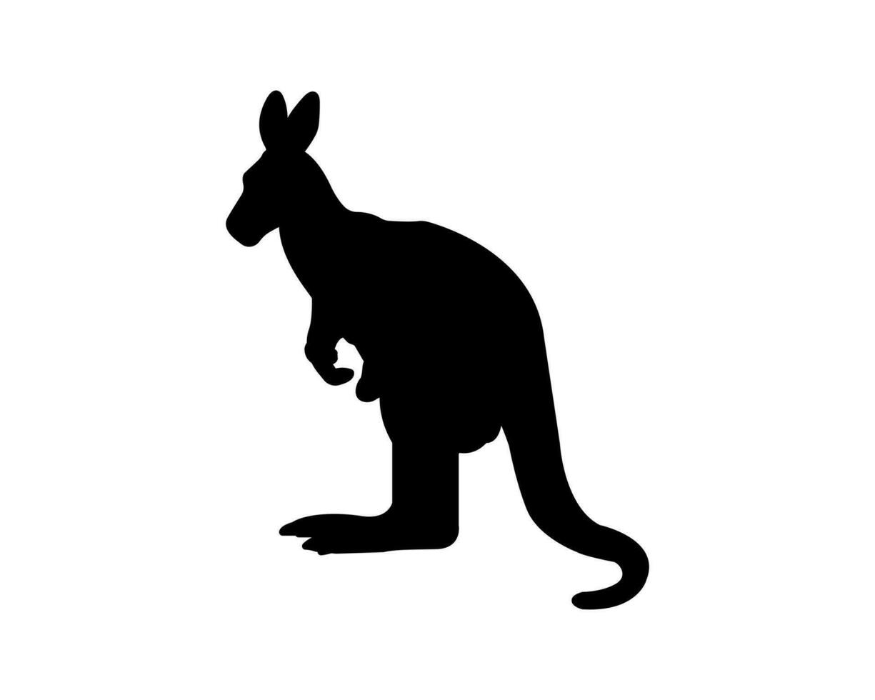 Kangaroo silhouette icon illustration template for many purpose. Isolated on white background vector