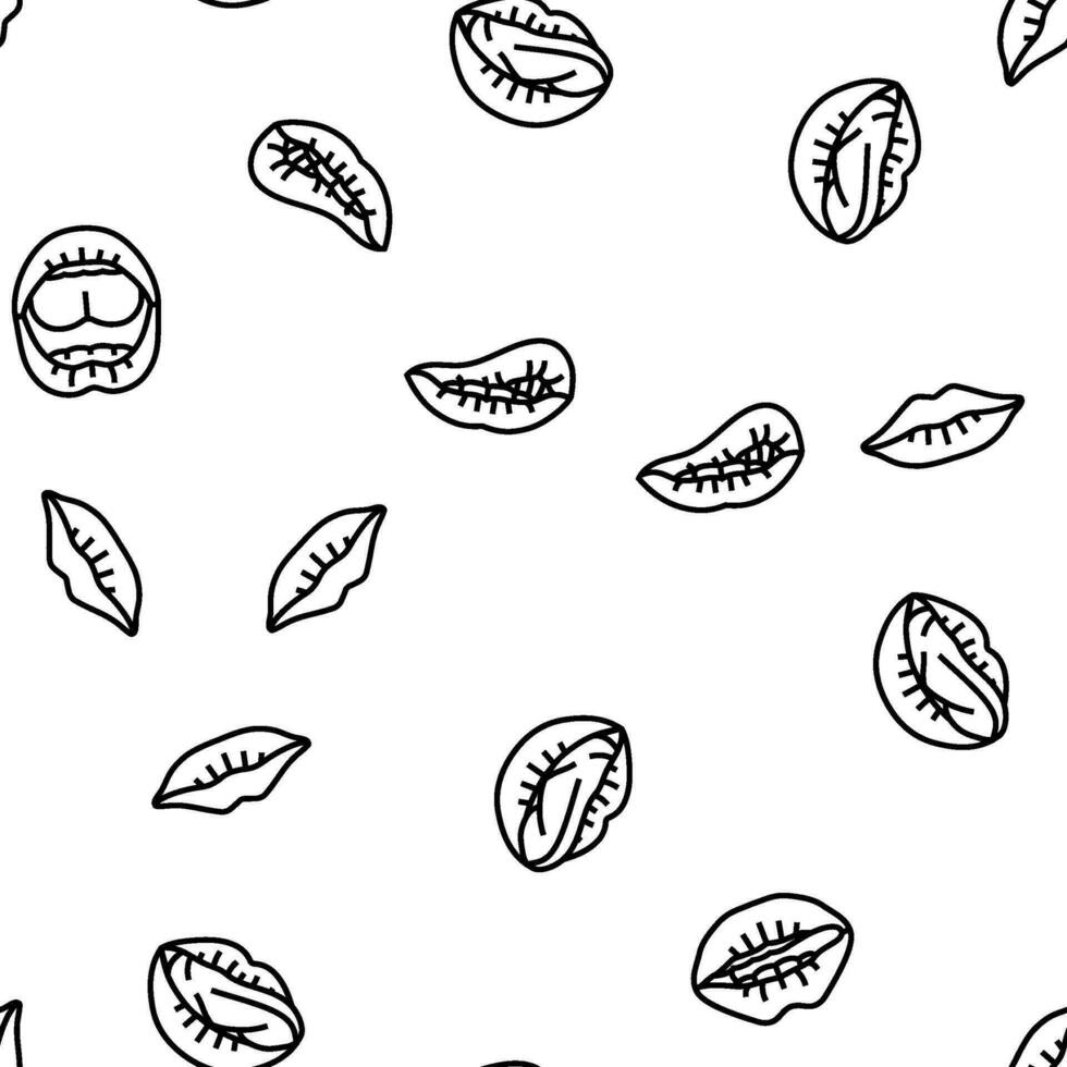 mouth character animation vector seamless pattern