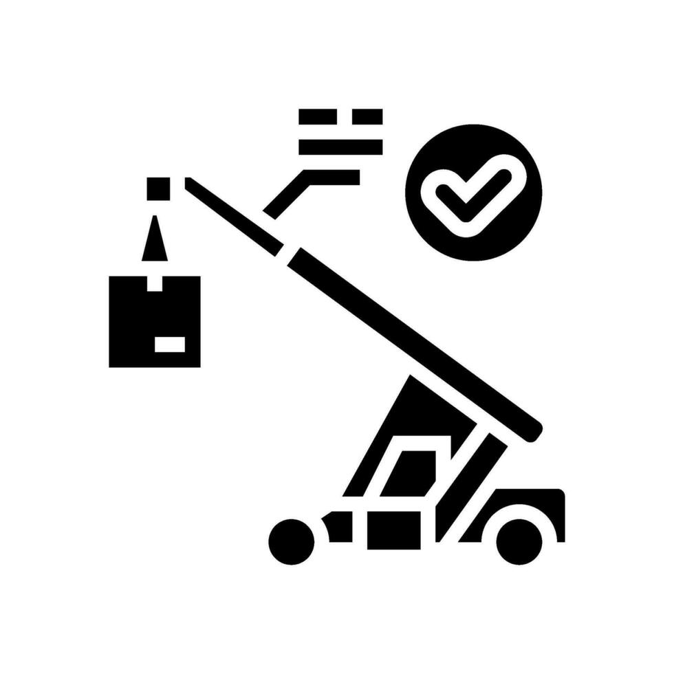 carga manejo logístico gerente glifo icono vector ilustración