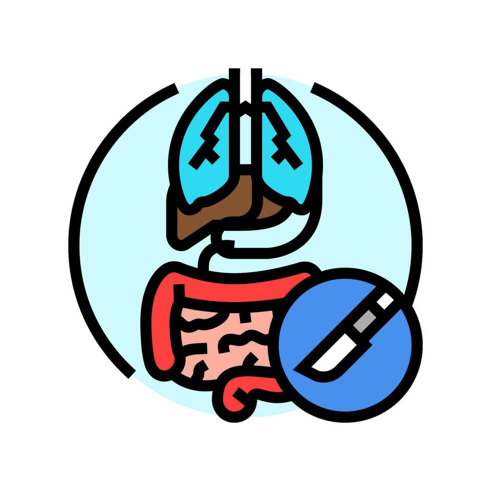 general surgery color icon vector illustration