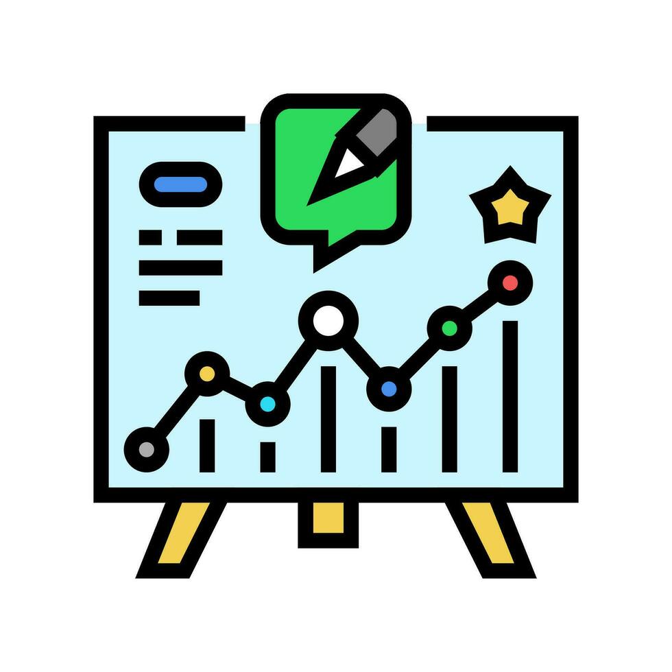 content planning social media color icon vector illustration