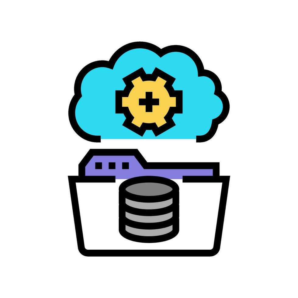 data archiving database color icon vector illustration