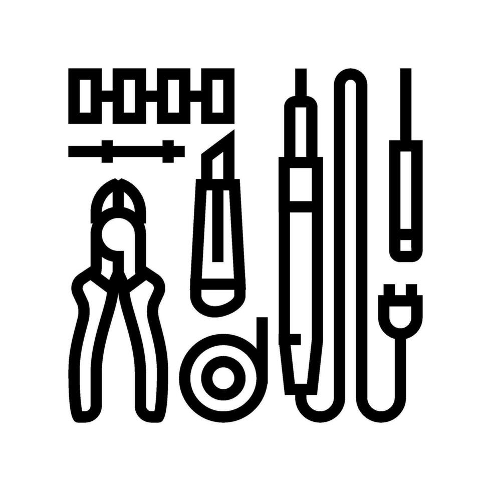 electronic tools electronics line icon vector illustration