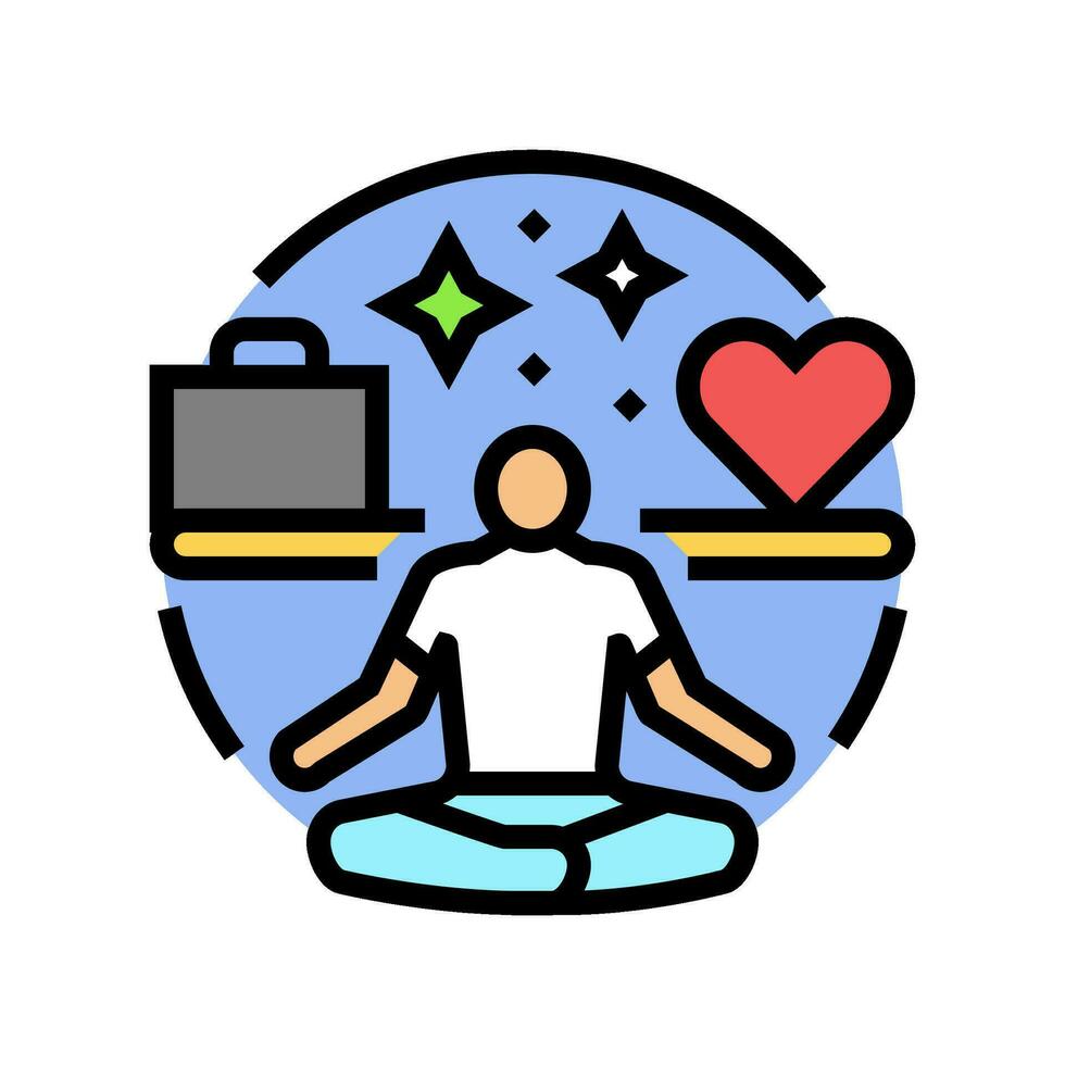 work life balance motivation color icon vector illustration