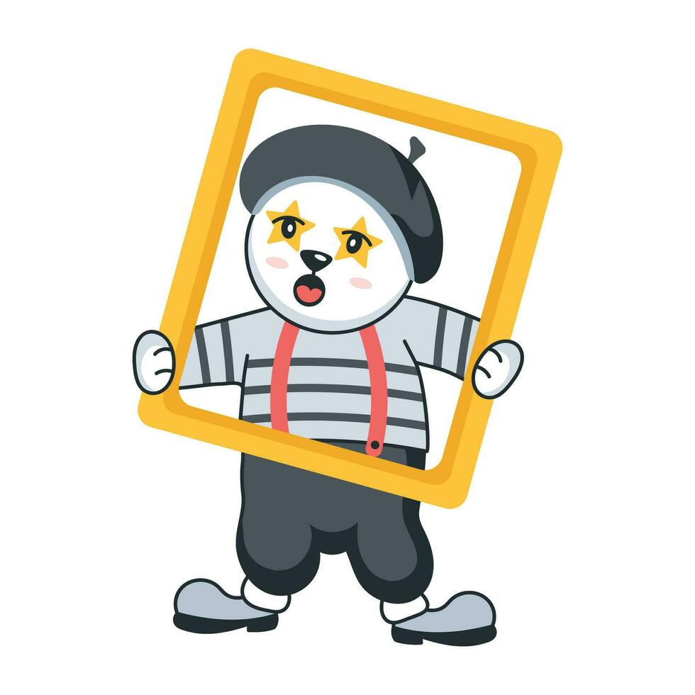 Trendy Mime Artist vector