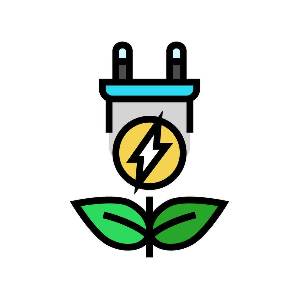 clean energy electric color icon vector illustration