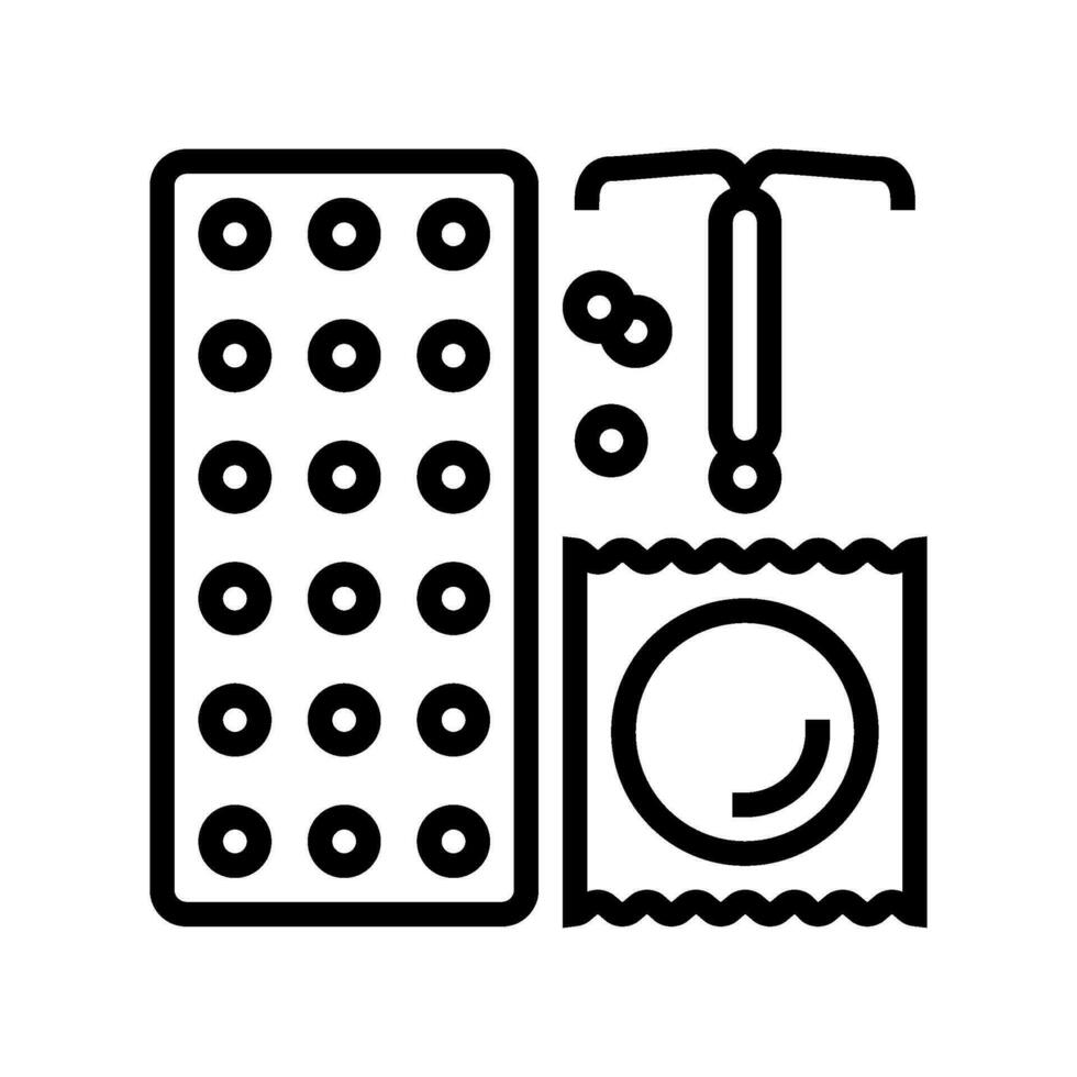 birth control gynecologist line icon vector illustration