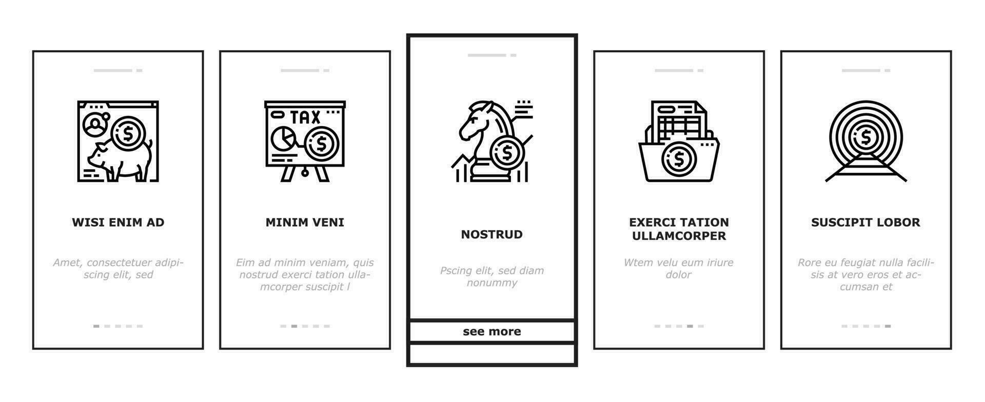 financial advisor meeting onboarding icons set vector