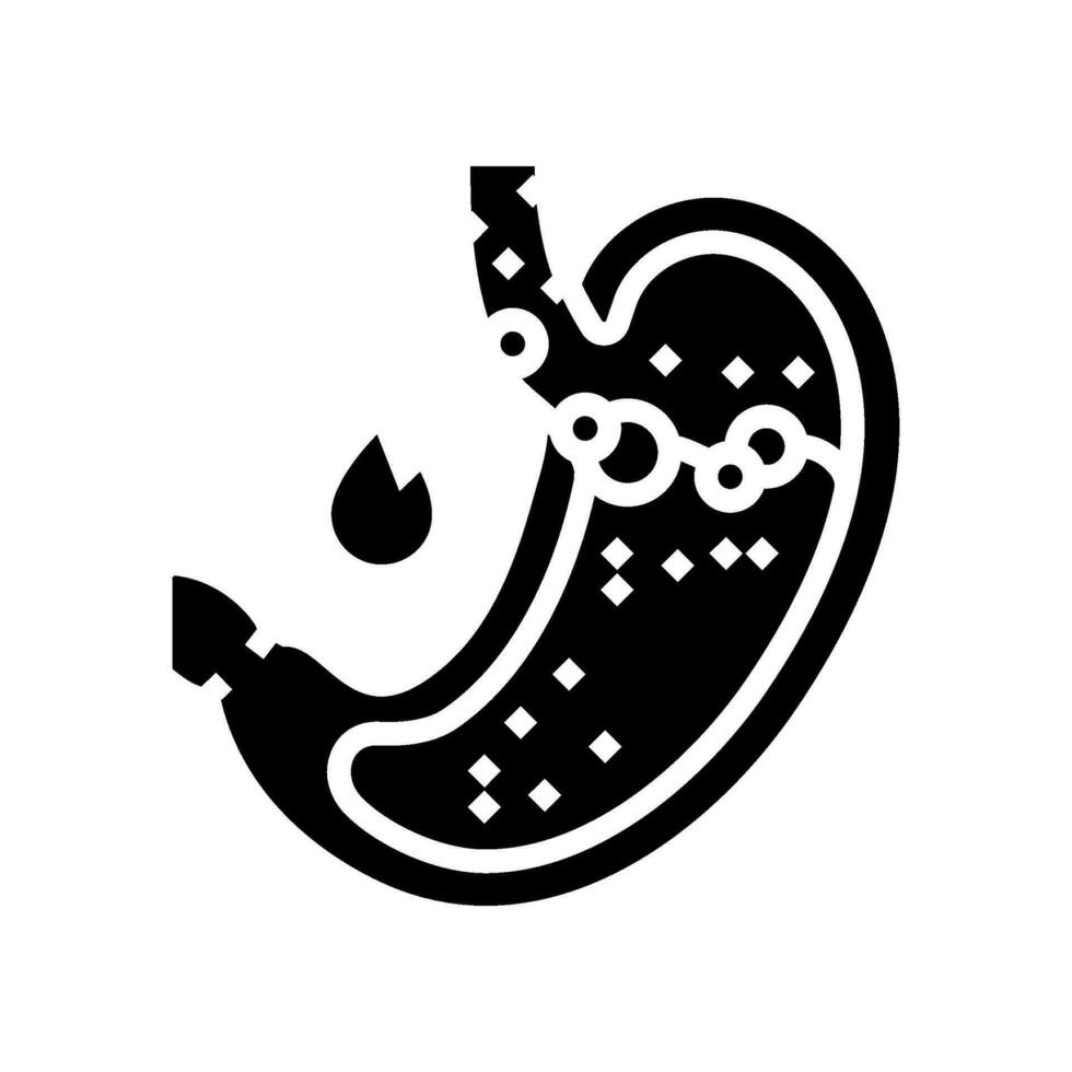 persistent heartburn disease symptom glyph icon vector illustration