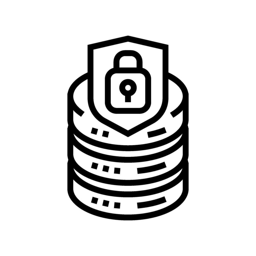 data access control database line icon vector illustration
